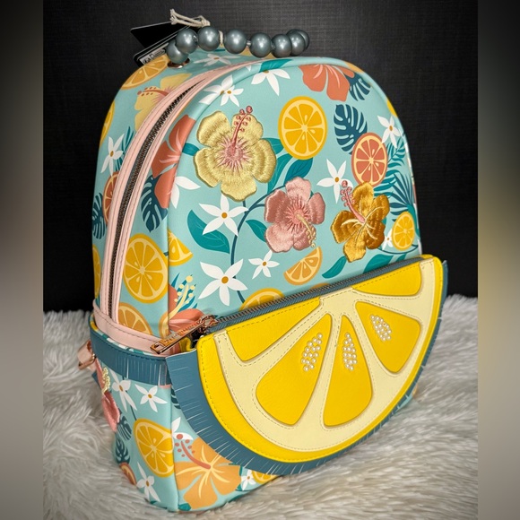 Loungefly Handbags - Loungefly Tropical Lemon Floral Mini Backpack